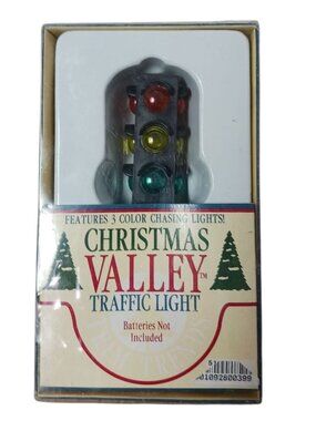 Christmas Valley Traffic Light Decoration 3-Color Chasing Lights Battery Operate